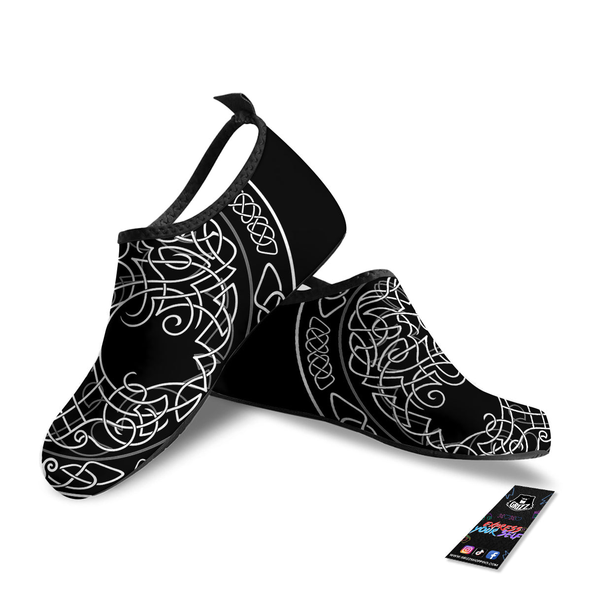 Tree Of Life Celtic Knot Print Water Shoes-grizzshop