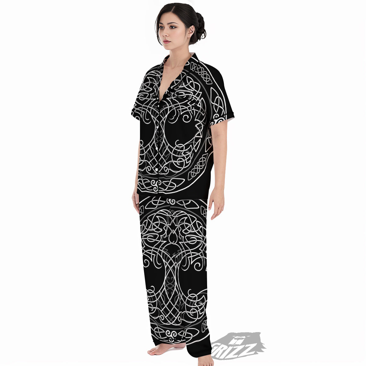 Tree Of Life Celtic Knot Print Women's Pajamas Set-grizzshop