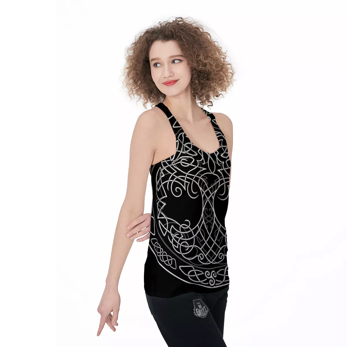 Tree Of Life Celtic Knot Print Women's Racerback Tank Top-grizzshop