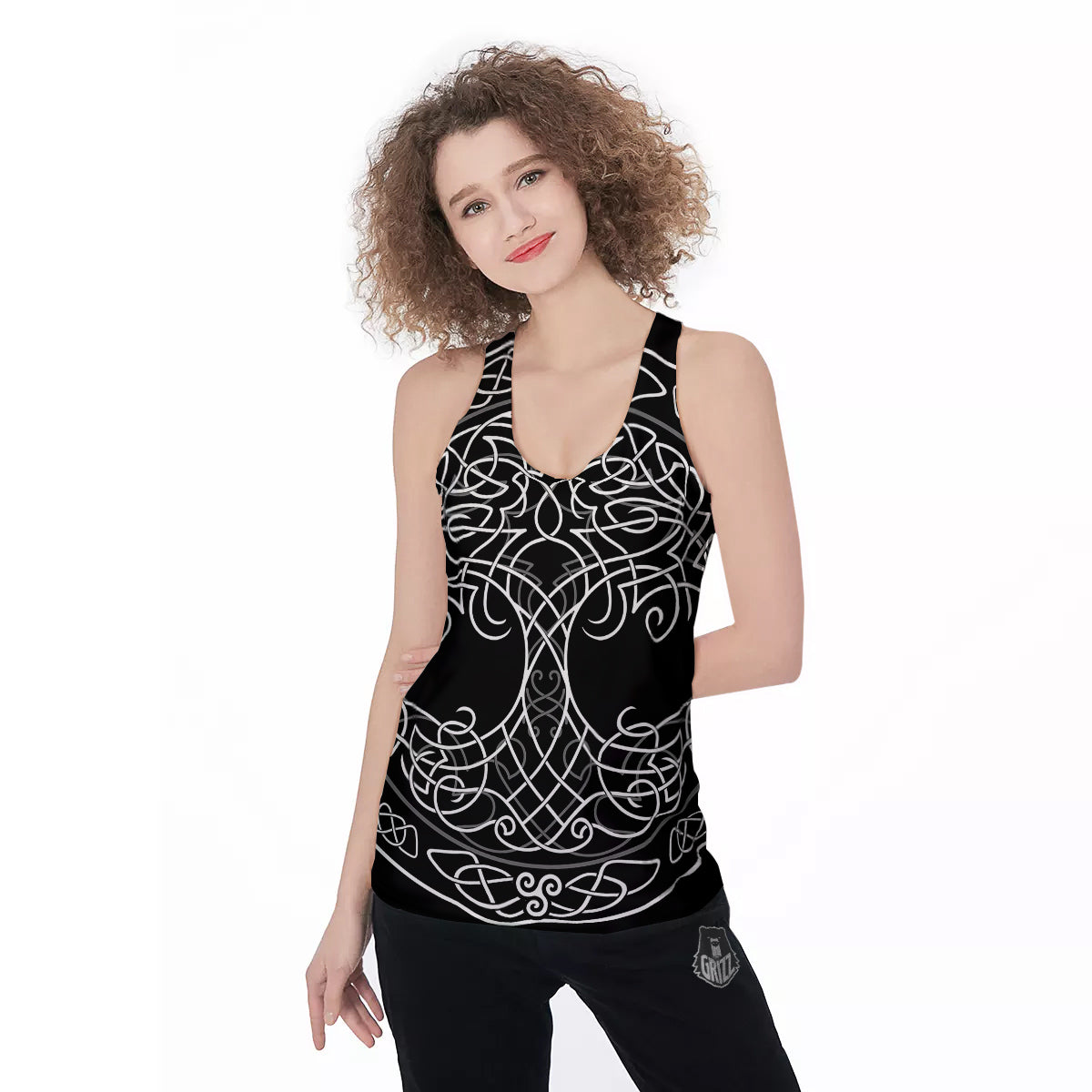 Tree Of Life Celtic Knot Print Women's Racerback Tank Top-grizzshop