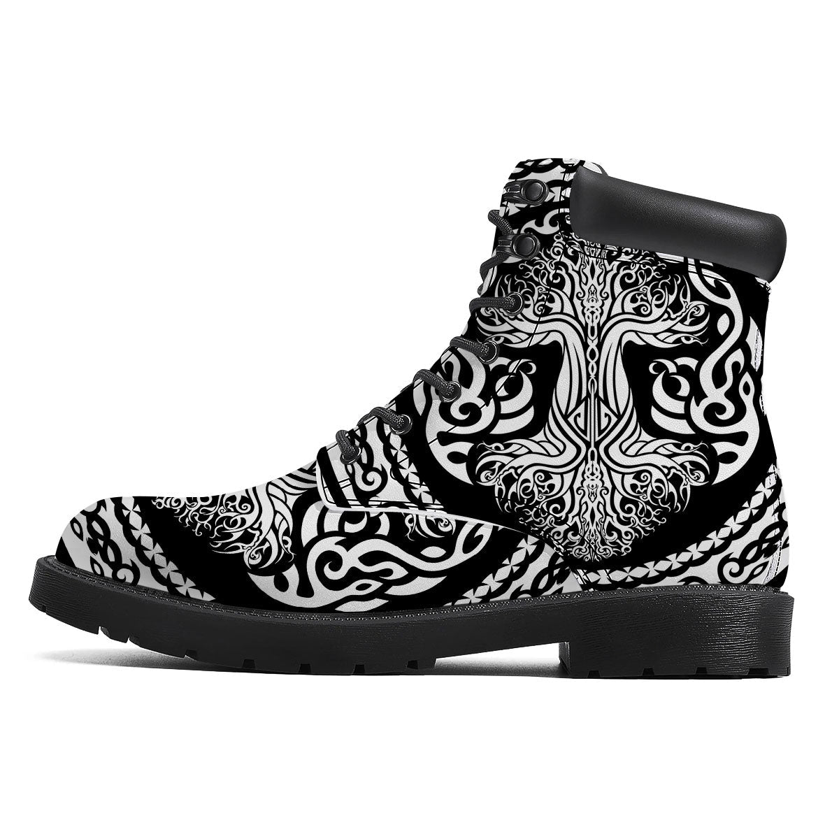 Tree Of Life Viking Print Boots-grizzshop