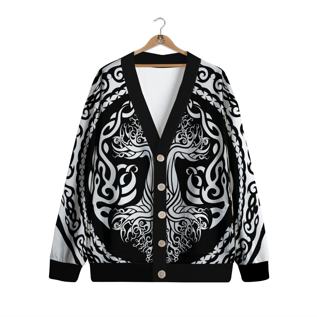 Tree Of Life Viking Print Cardigan-grizzshop
