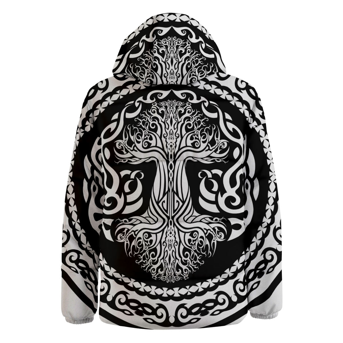 Tree Of Life Viking Print Down Jacket-grizzshop