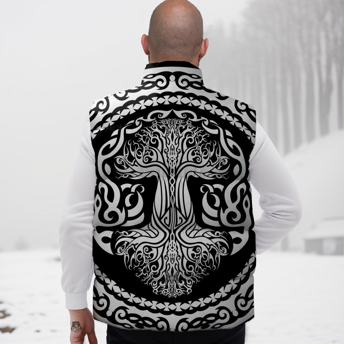 Tree Of Life Viking Print Down Vest