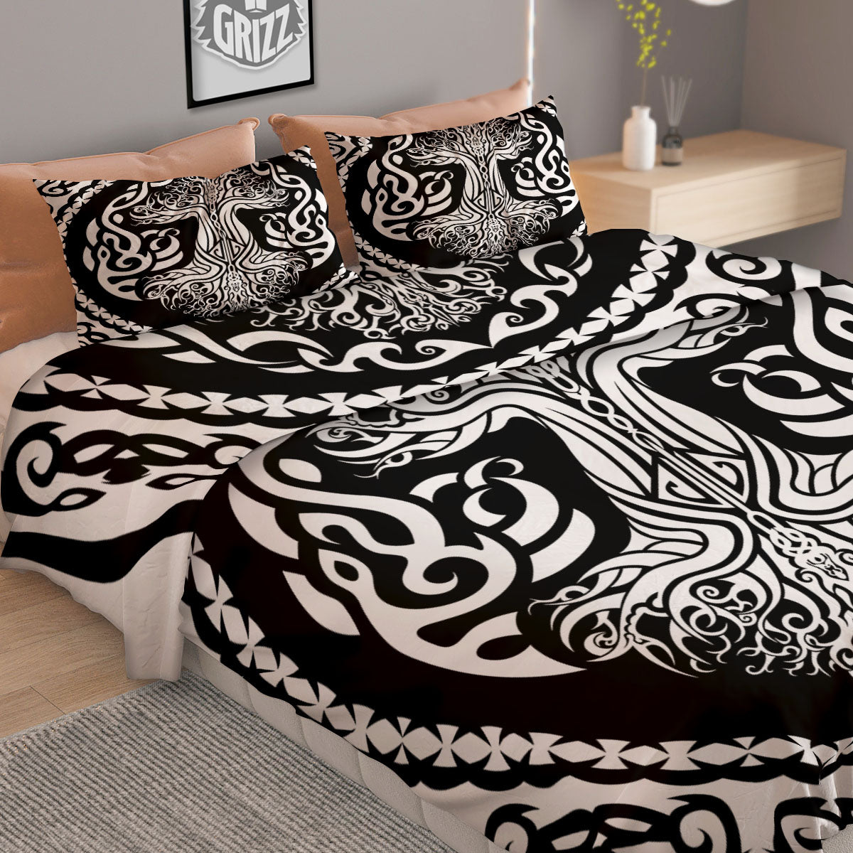 Tree Of Life Viking Print Duvet Cover Bedding Set