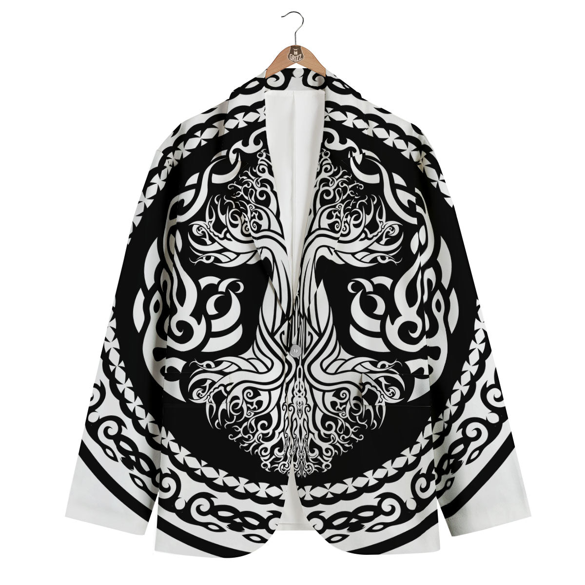 Tree Of Life Viking Print Men's Blazer-grizzshop