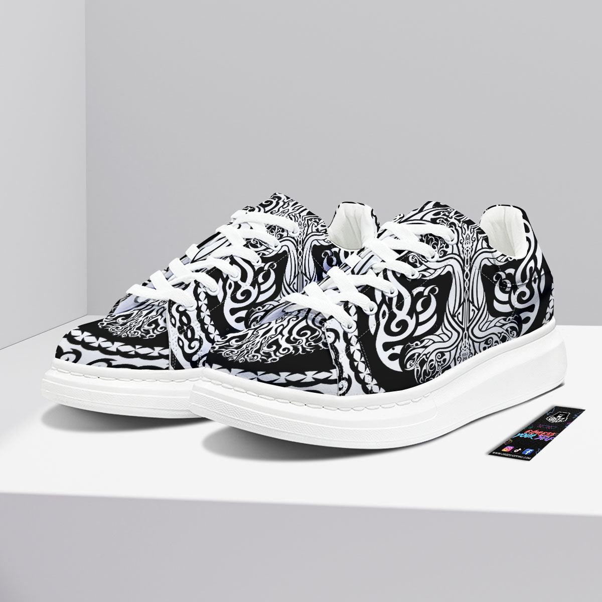 Tree Of Life Viking Print Platform Shoes-grizzshop