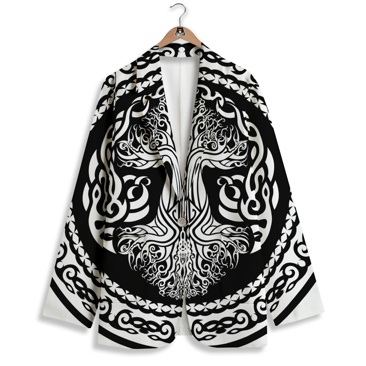 Tree Of Life Viking Print Women's Blazer-grizzshop