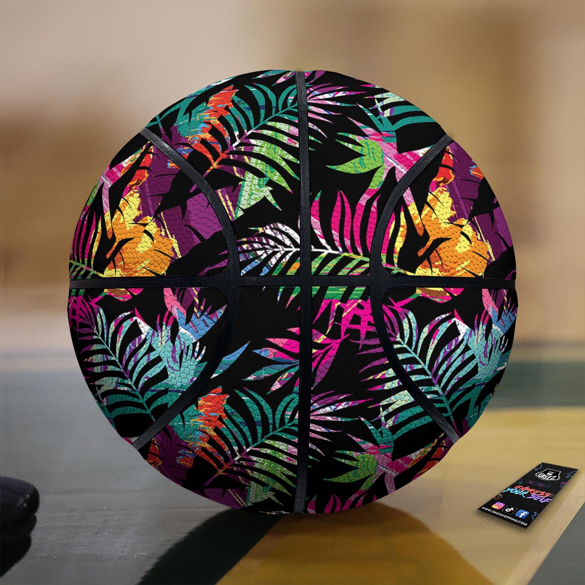 Tree Palm Trippy Print Pattern Basketball