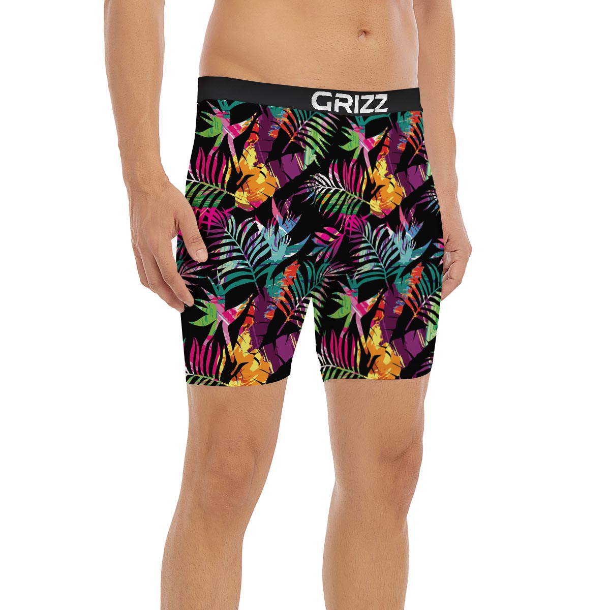 Tree Palm Trippy Print Pattern Boxer Briefs-grizzshop