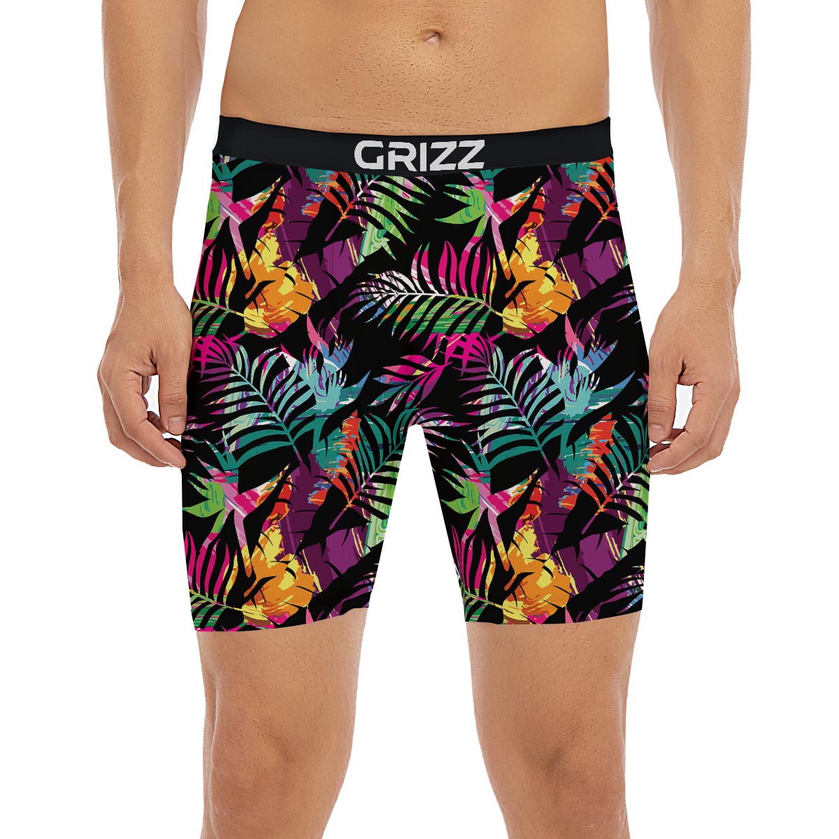 Tree Palm Trippy Print Pattern Boxer Briefs-grizzshop