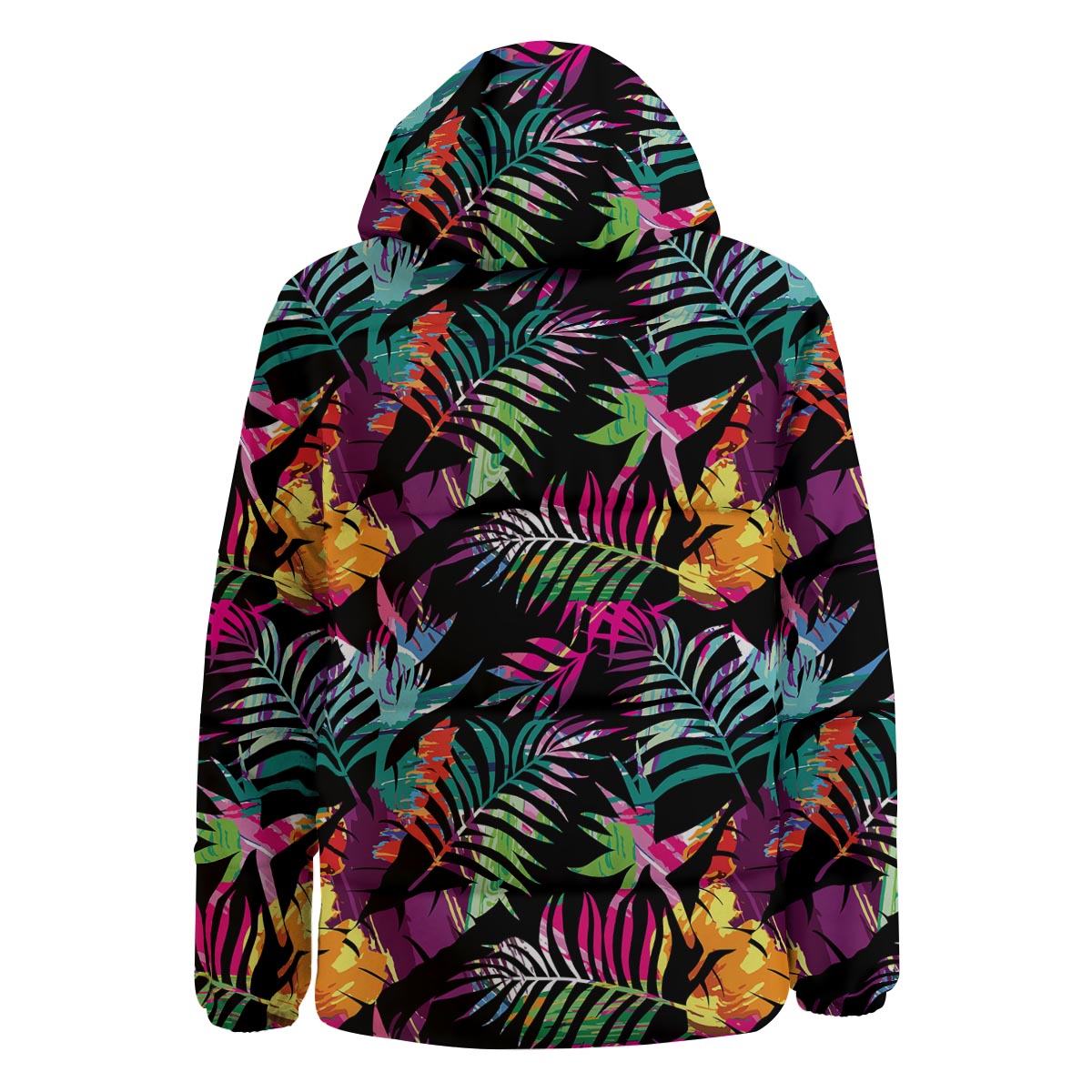 Tree Palm Trippy Print Pattern Down Jacket-grizzshop