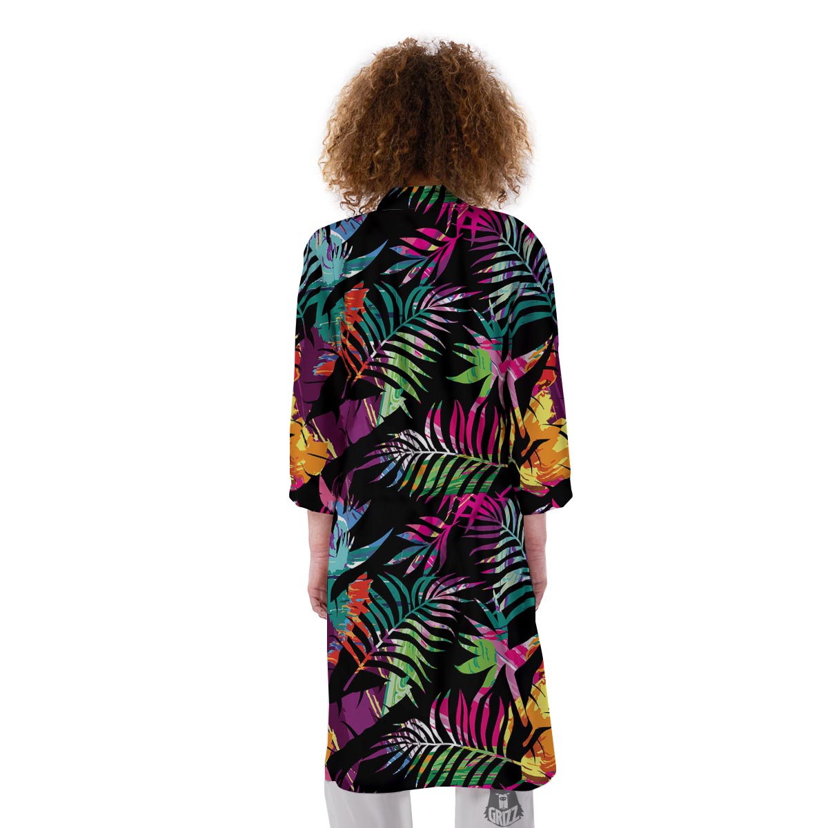 Tree Palm Trippy Print Pattern Kimono-grizzshop