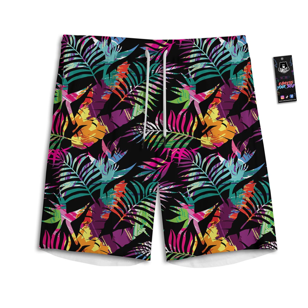 Tree Palm Trippy Print Pattern Men's Athletic Shorts