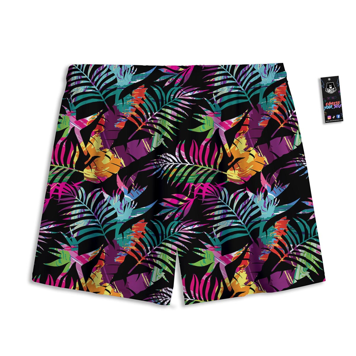 Tree Palm Trippy Print Pattern Mesh Shorts