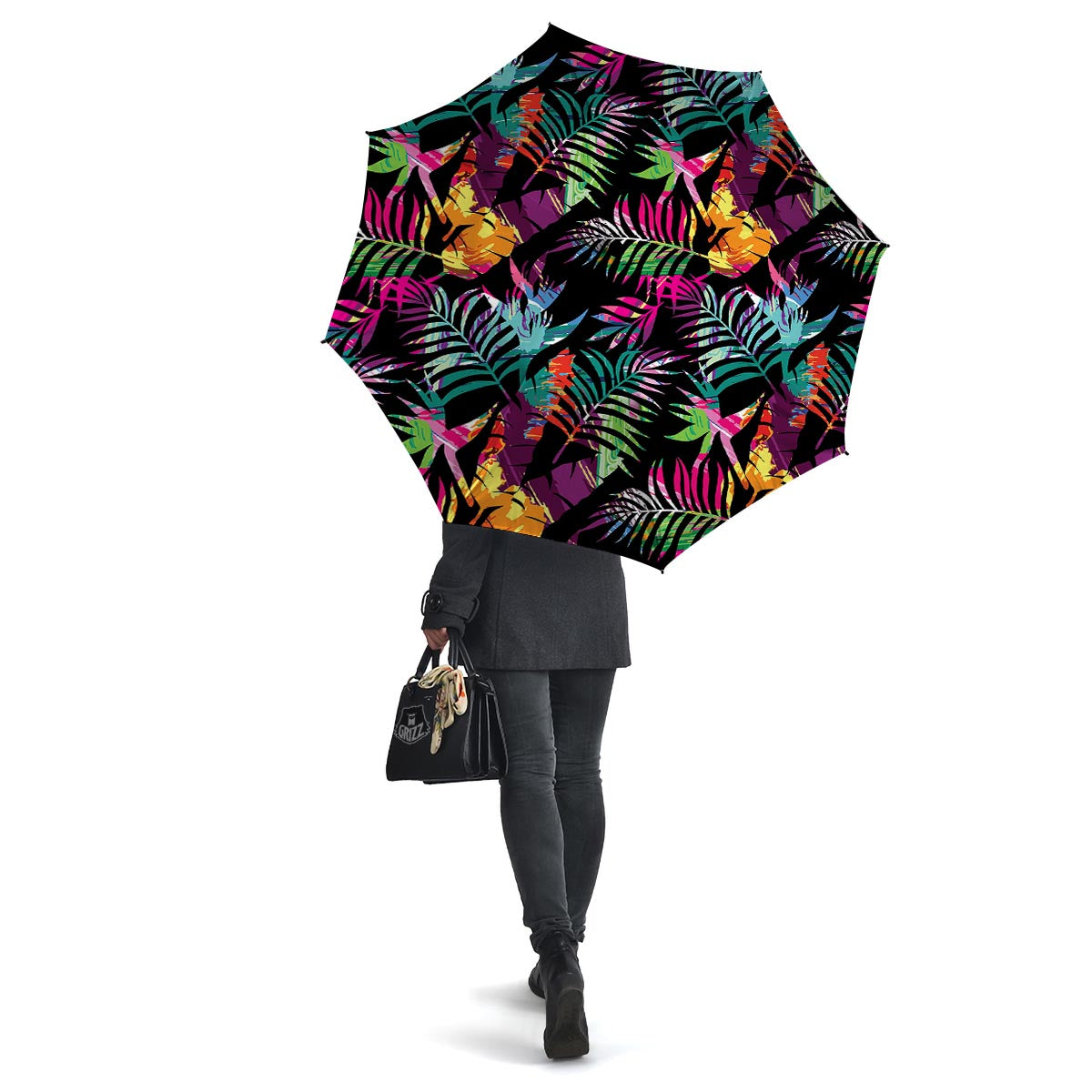 Tree Palm Trippy Print Pattern Umbrella-grizzshop