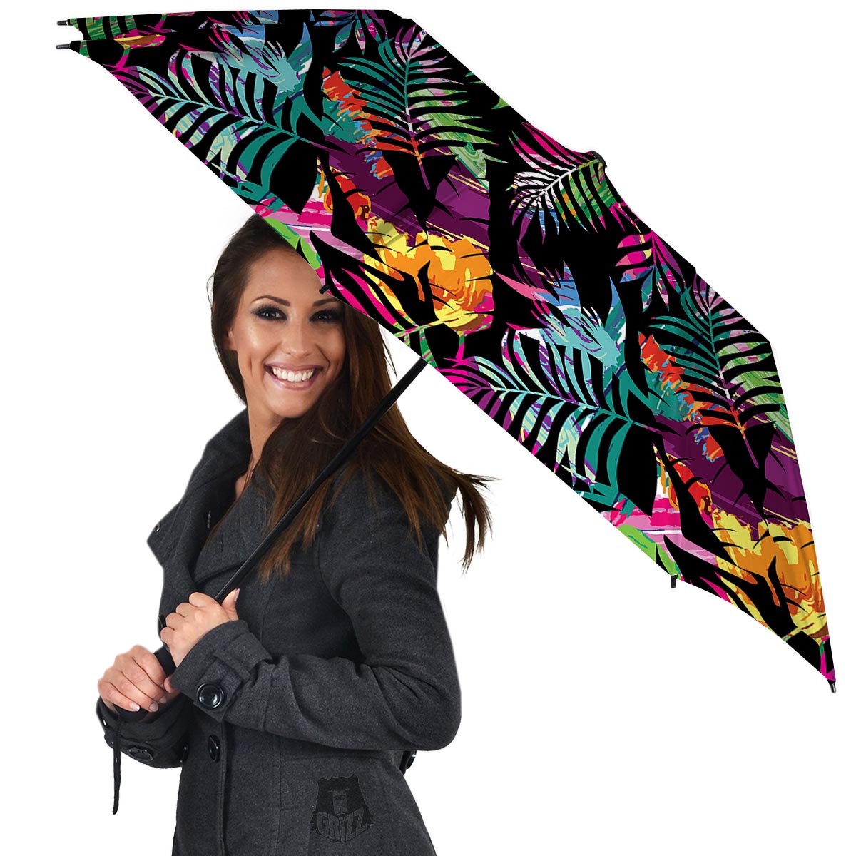 Tree Palm Trippy Print Pattern Umbrella-grizzshop