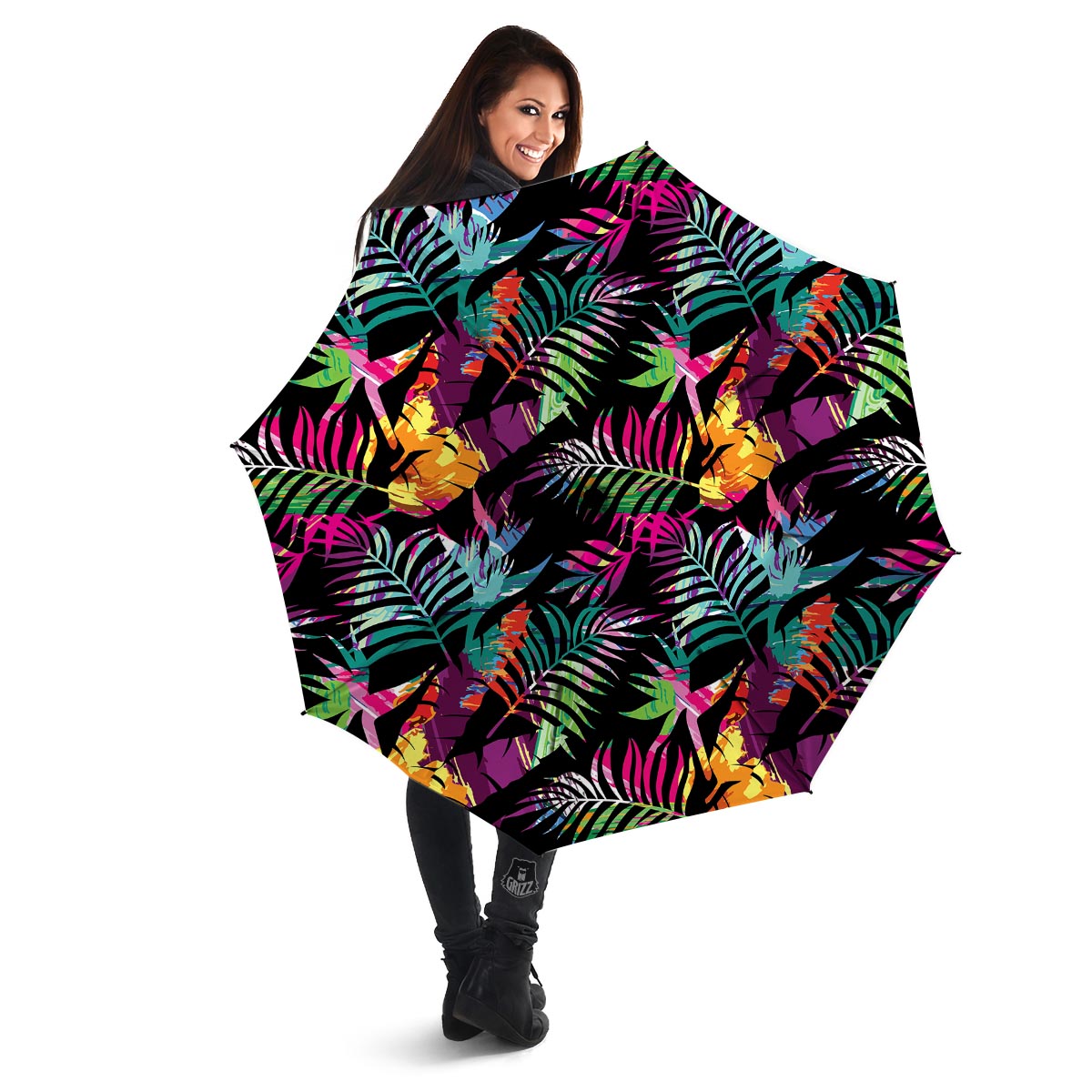 Tree Palm Trippy Print Pattern Umbrella-grizzshop