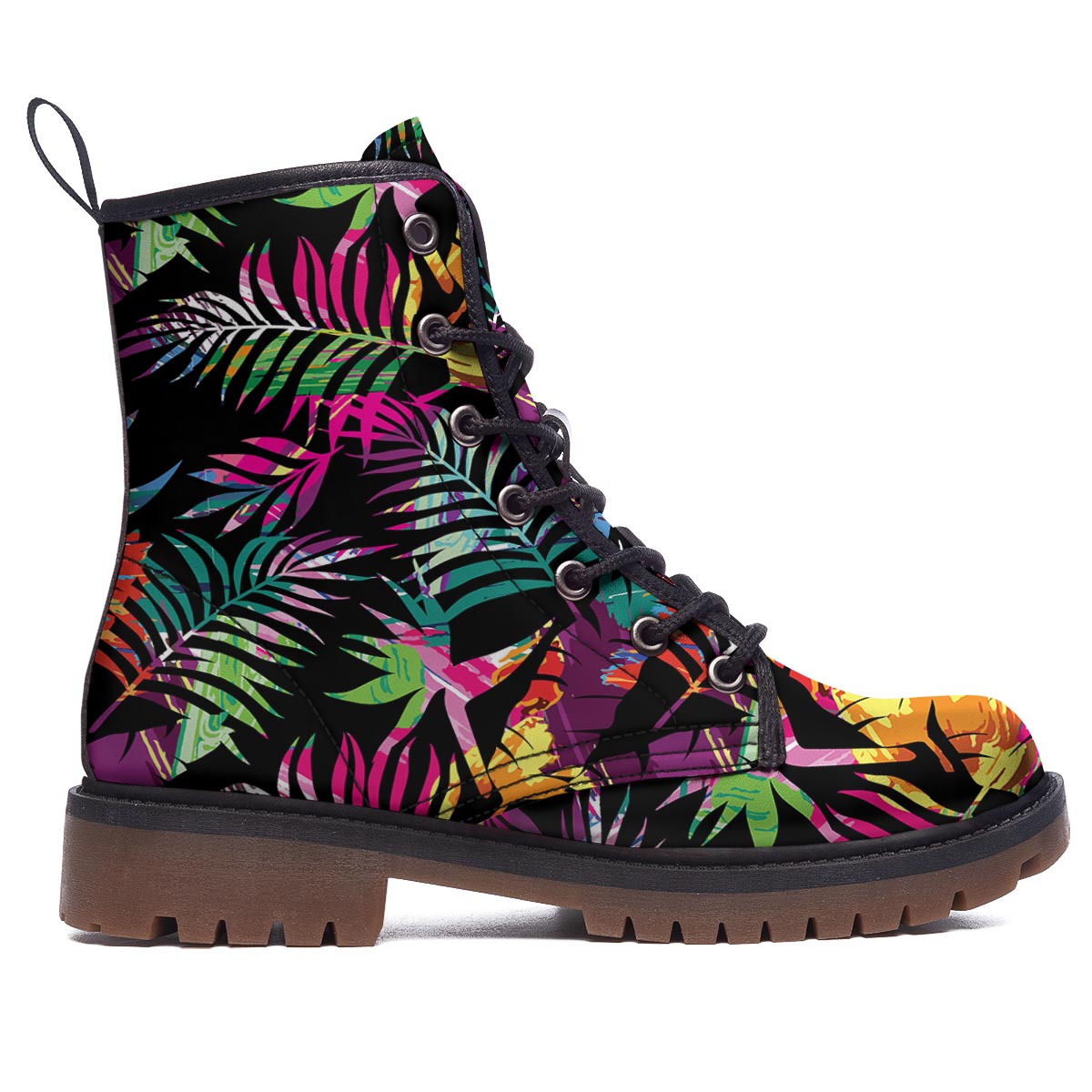 Tree Palm Trippy Print Pattern Work Boots-grizzshop