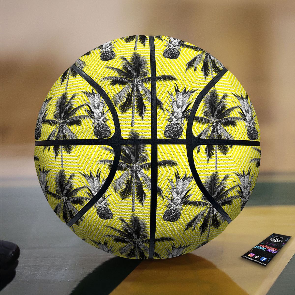 Tree Palm Yellow Print Pattern Basketball-grizzshop