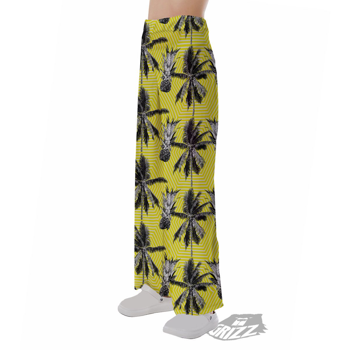 Tree Palm Yellow Print Pattern Pajama Pants-grizzshop