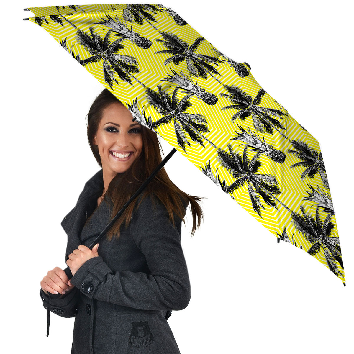 Tree Palm Yellow Print Pattern Umbrella-grizzshop