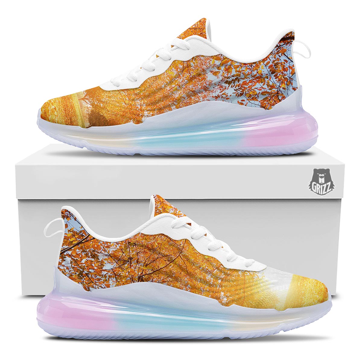 Tree Sunshine Autumn Print Running Sneakers-grizzshop