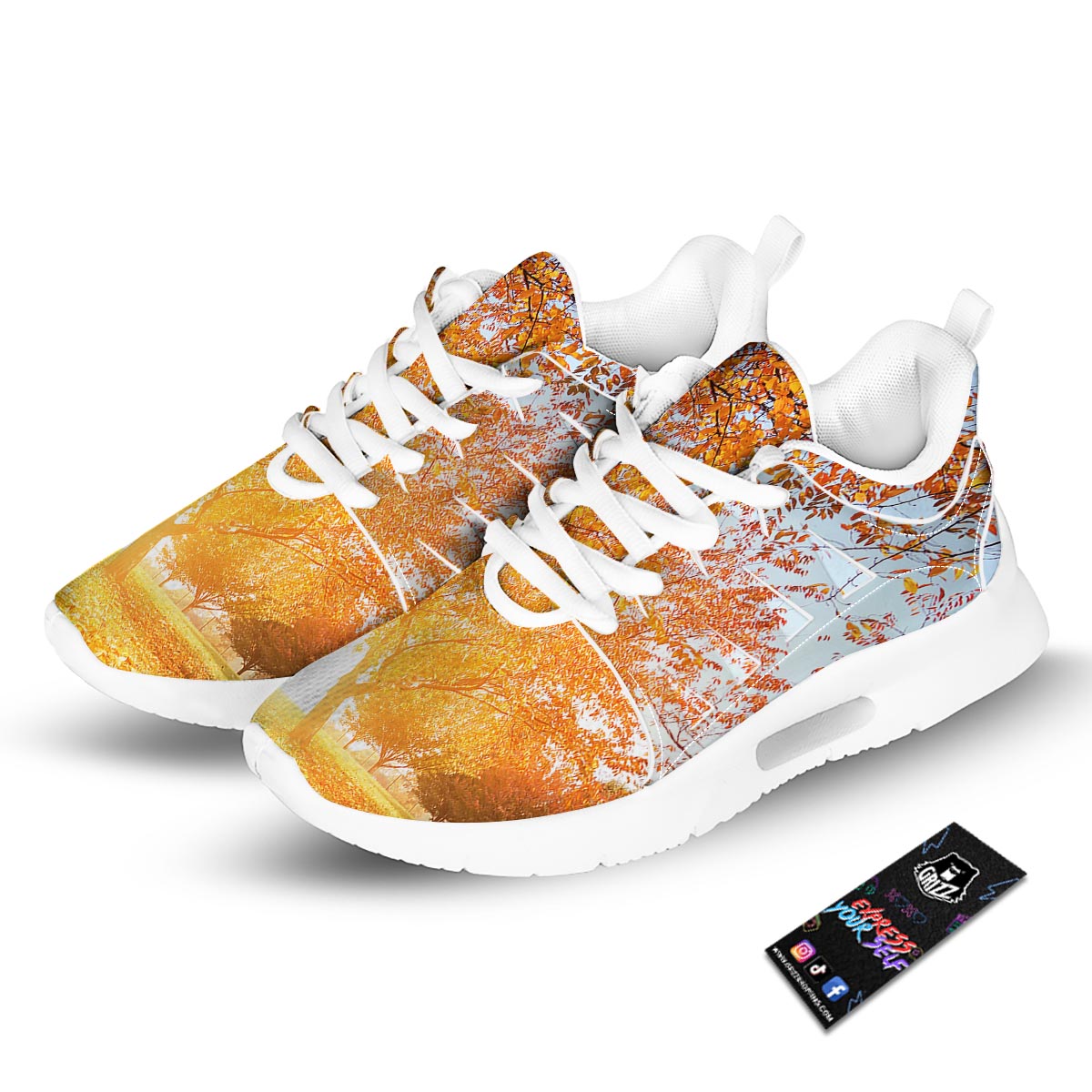 Tree Sunshine Autumn Print Tennis Shoes-grizzshop