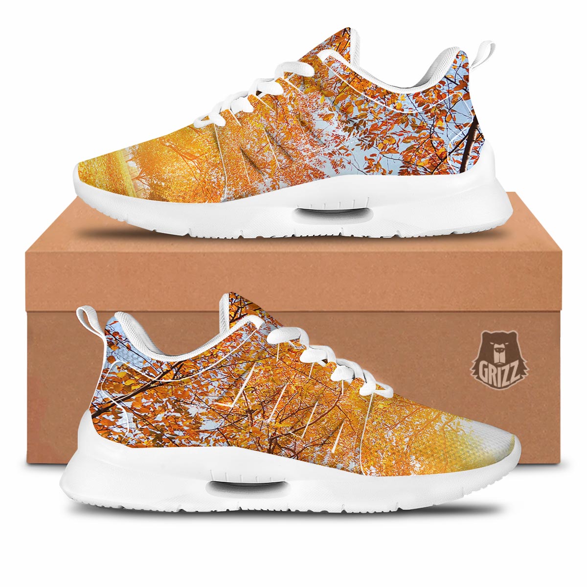 Tree Sunshine Autumn Print Tennis Shoes-grizzshop