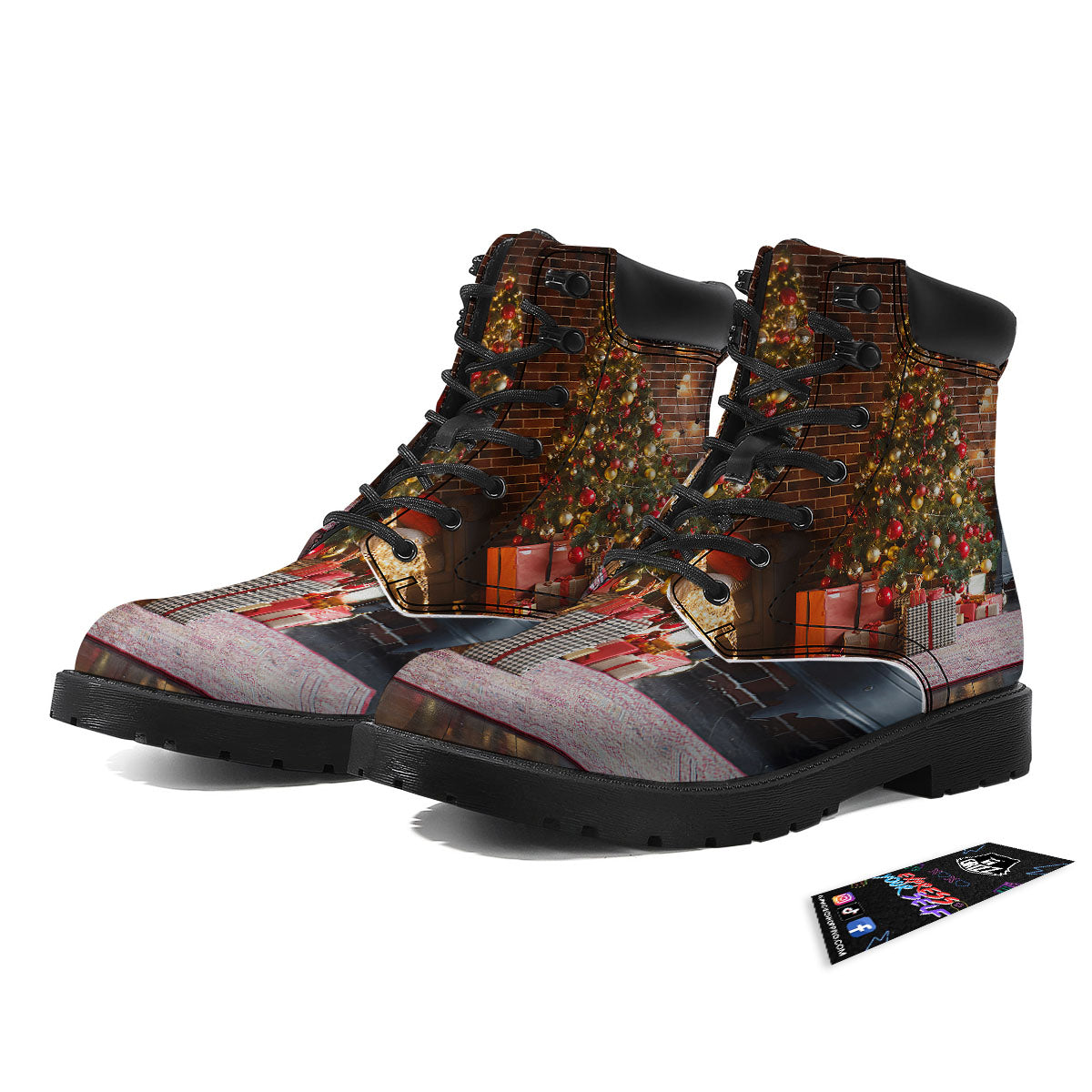 Tree Xmas Print Boots-grizzshop