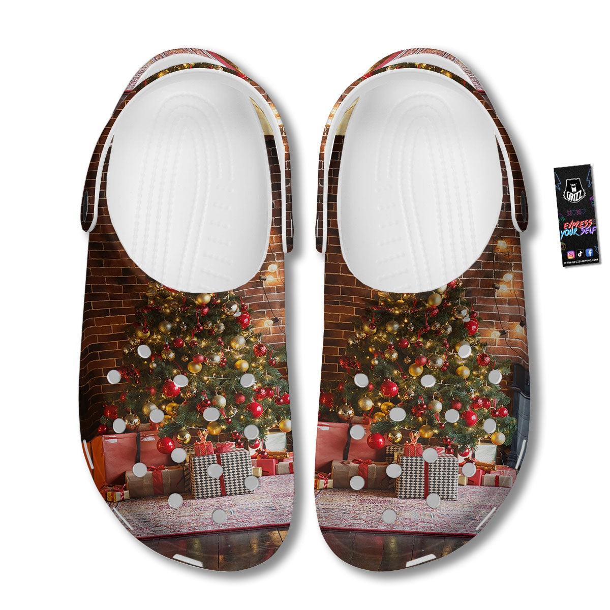 Tree Xmas Print Clog-grizzshop