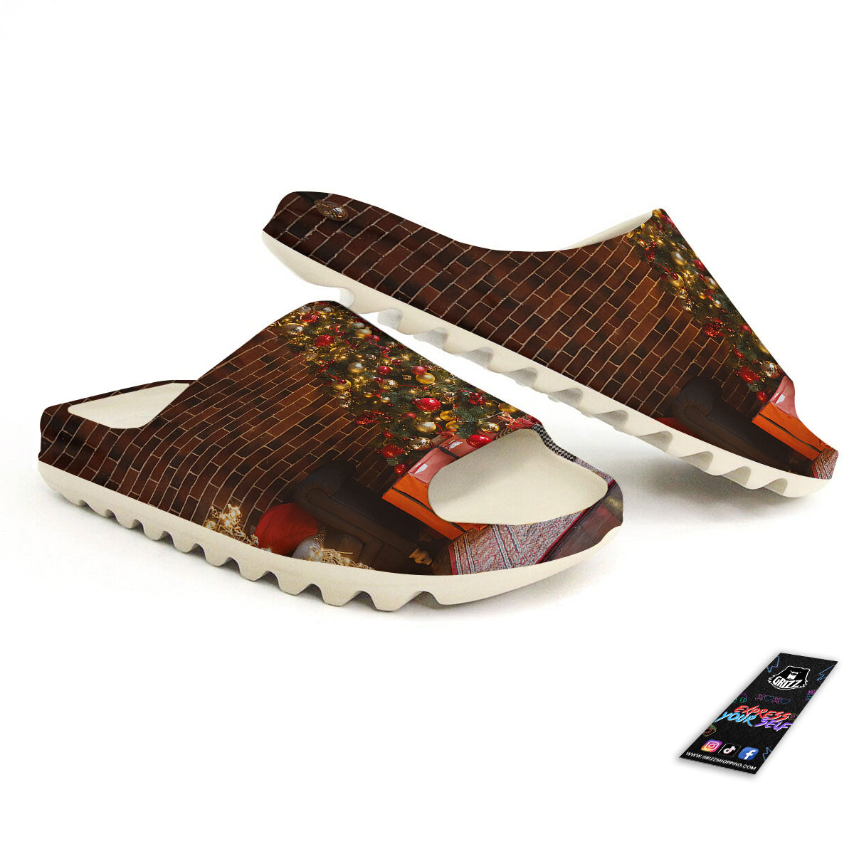 Tree Xmas Print Sandals-grizzshop