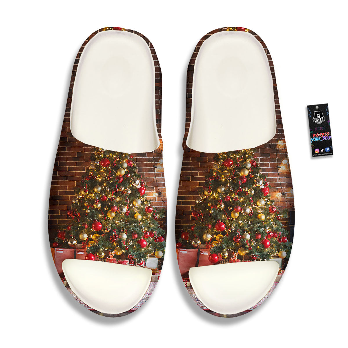 Tree Xmas Print Sandals-grizzshop