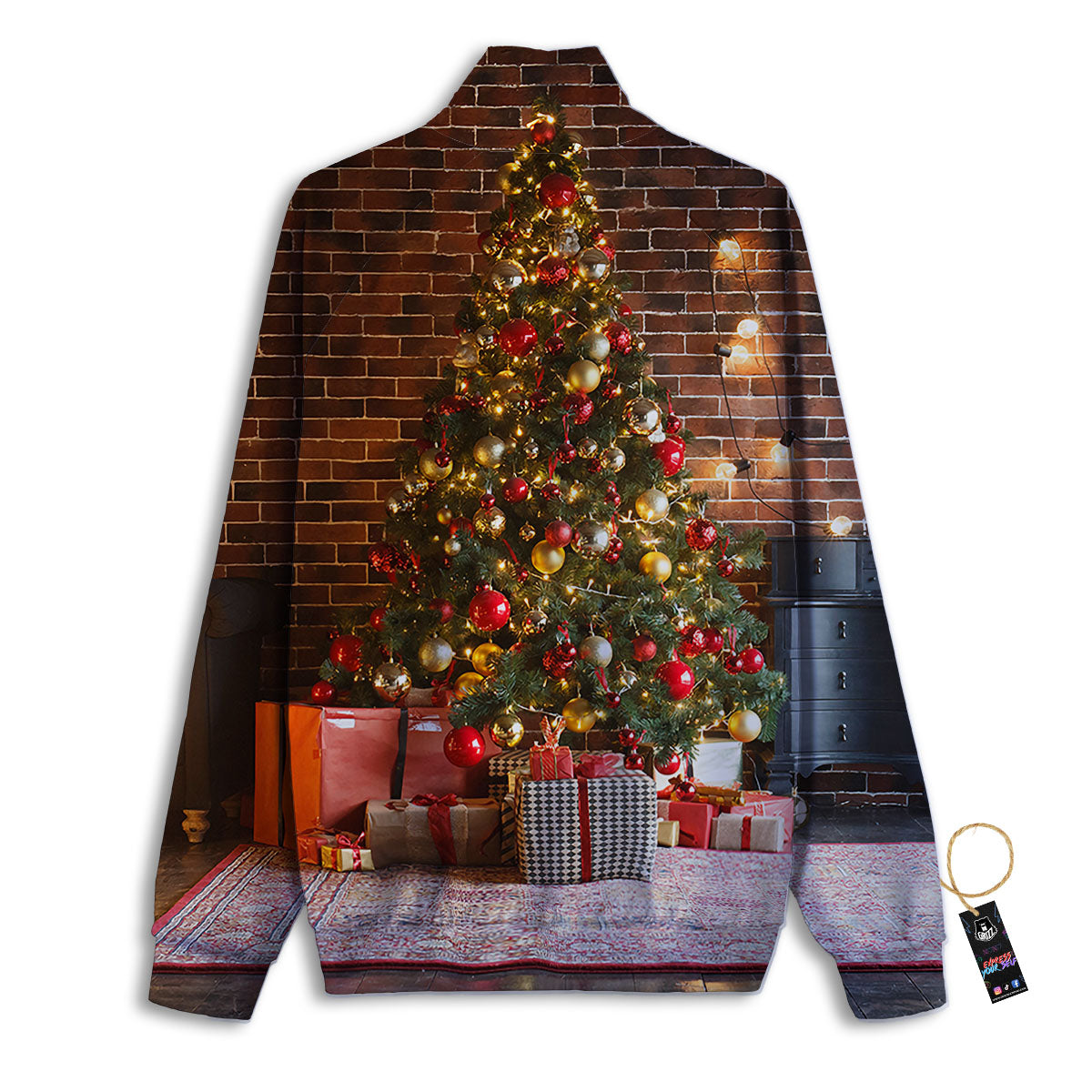 Tree Xmas Print Track Jacket-grizzshop