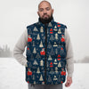 Tree Merry Christmas Print Pattern Down Vest