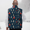 Tree Merry Christmas Print Pattern Down Vest