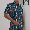 Tree Merry Christmas Print Pattern Untucked Shirts-grizzshop