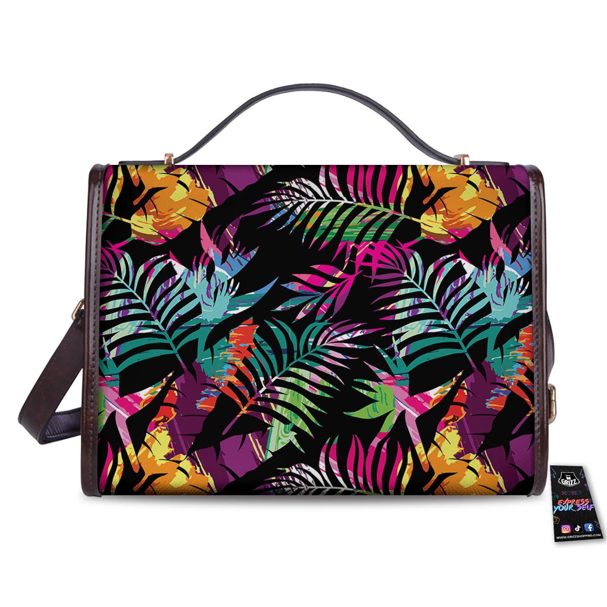 Tree Palm Trippy Print Pattern Women's Satchel Bag