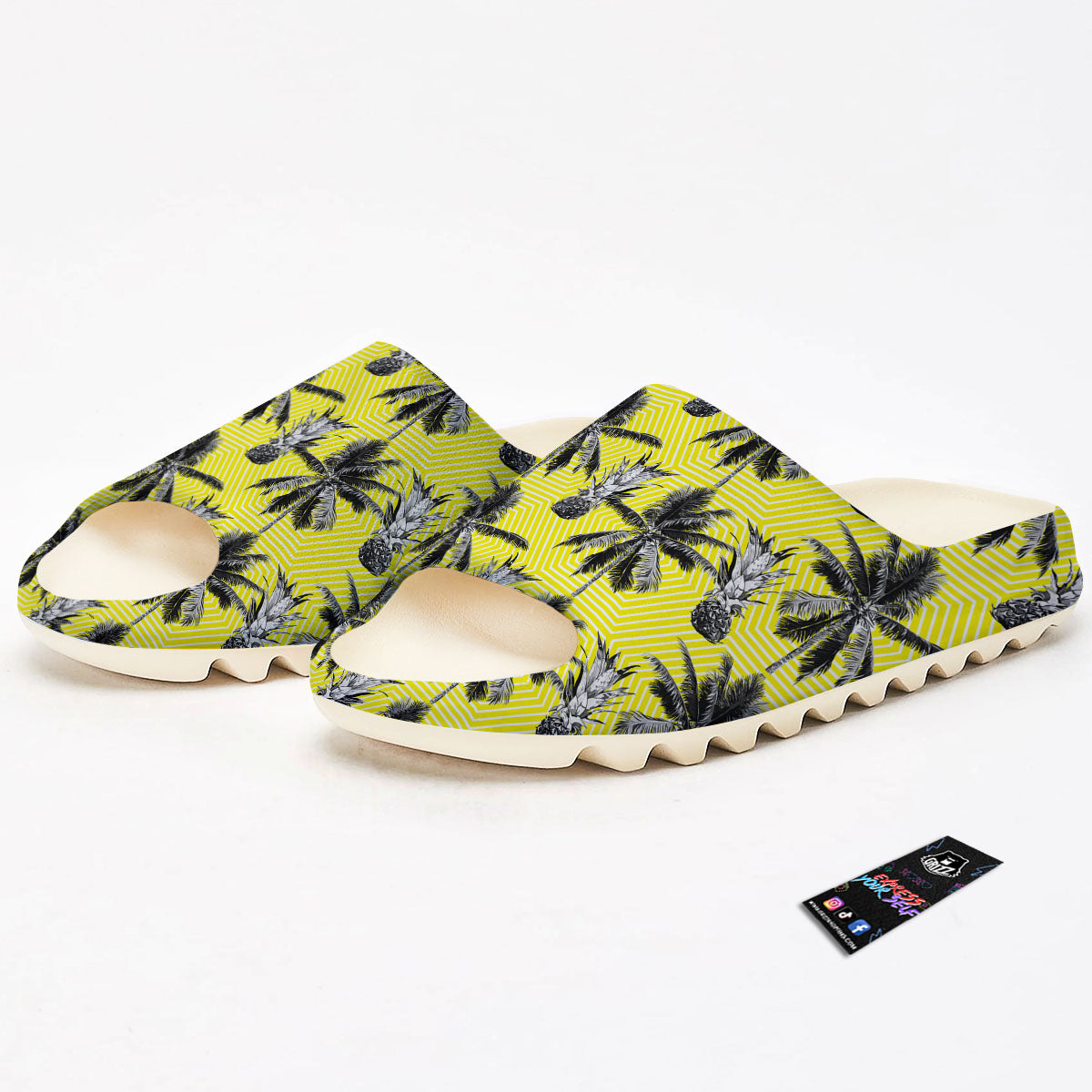 Tree Palm Yellow Print Pattern Sandals-grizzshop