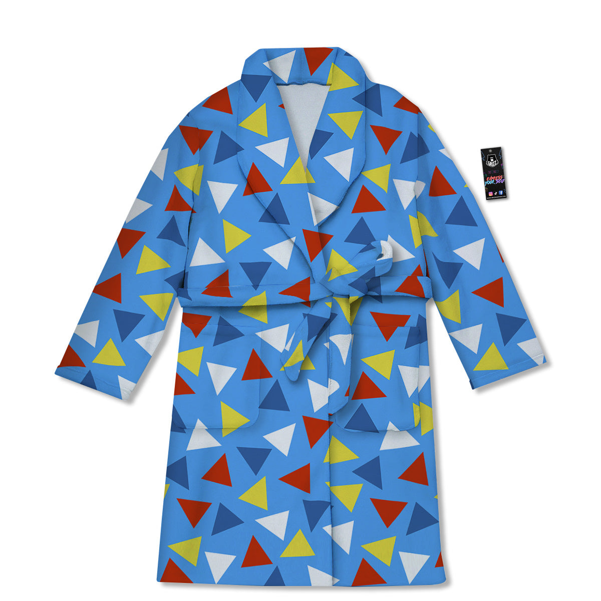 Triangle Autism Awareness Color Print Pattern Bathrobe-grizzshop