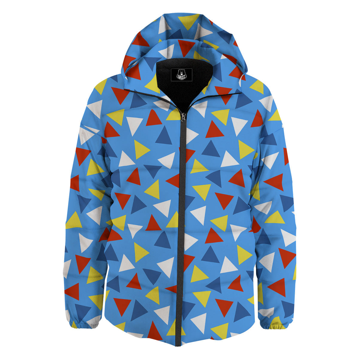Triangle Autism Awareness Color Print Pattern Down Jacket-grizzshop