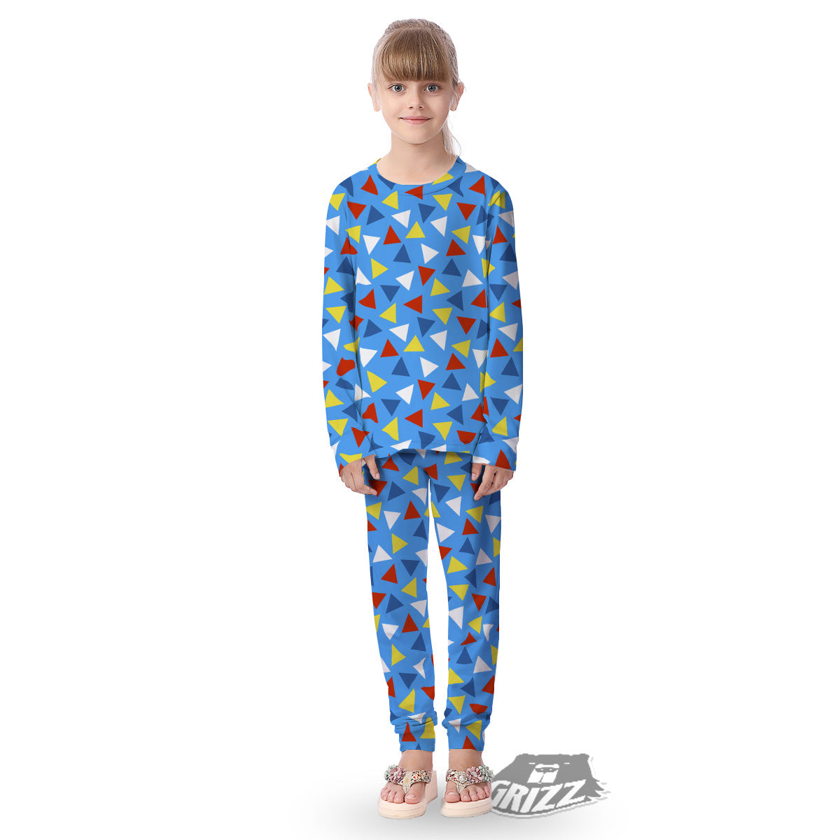 Triangle Autism Awareness Color Print Pattern Kid's Pajamas-grizzshop