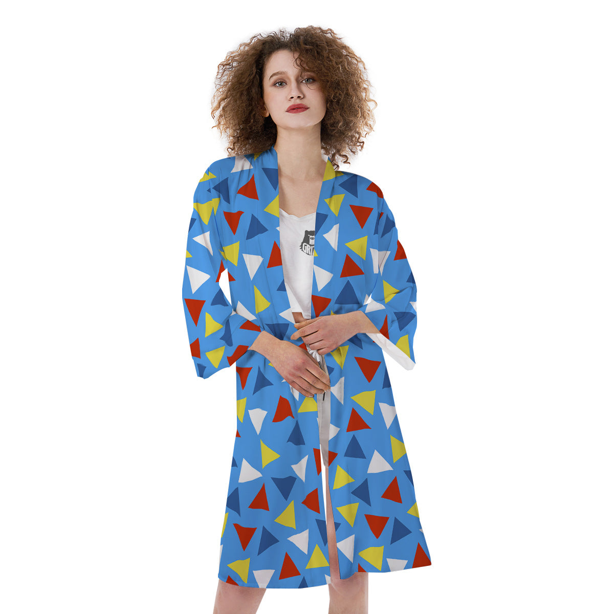 Triangle Autism Awareness Color Print Pattern Kimono-grizzshop