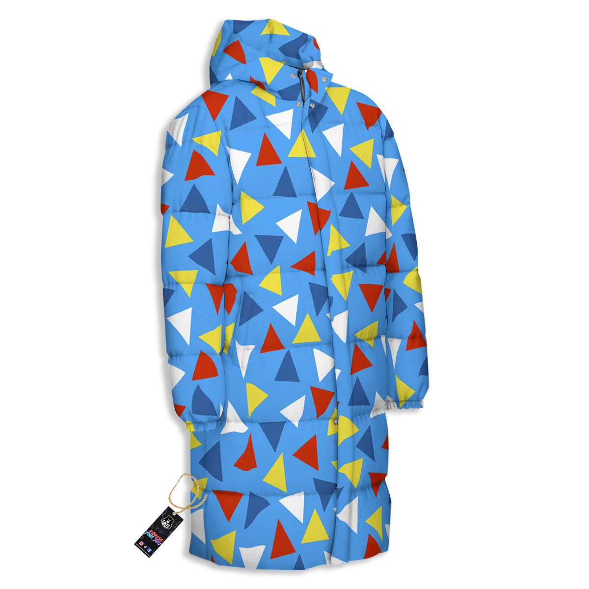 Triangle Autism Awareness Color Print Pattern Long Down Jacket-grizzshop
