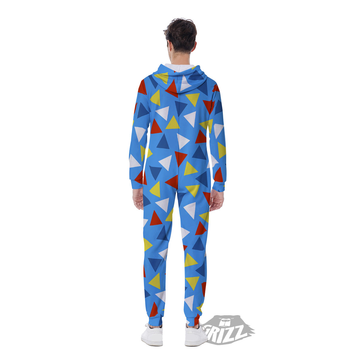Triangle Autism Awareness Color Print Pattern Men's Jumpsuit-grizzshop