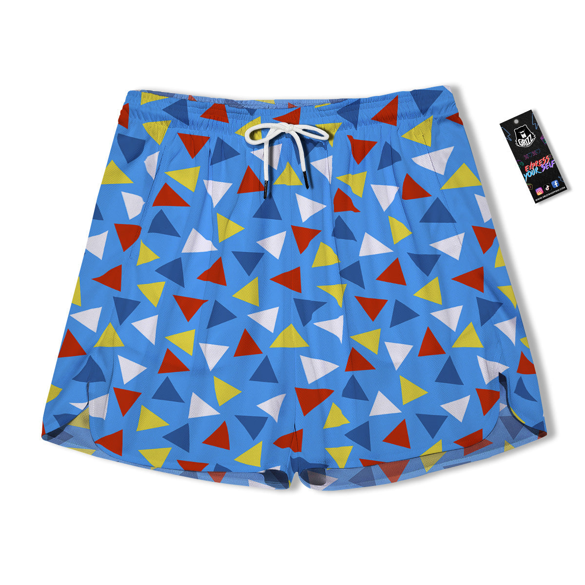 Triangle Autism Awareness Color Print Pattern Men's Running Shorts-grizzshop