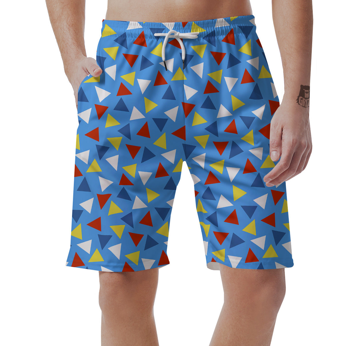 Triangle Autism Awareness Color Print Pattern Men's Shorts-grizzshop