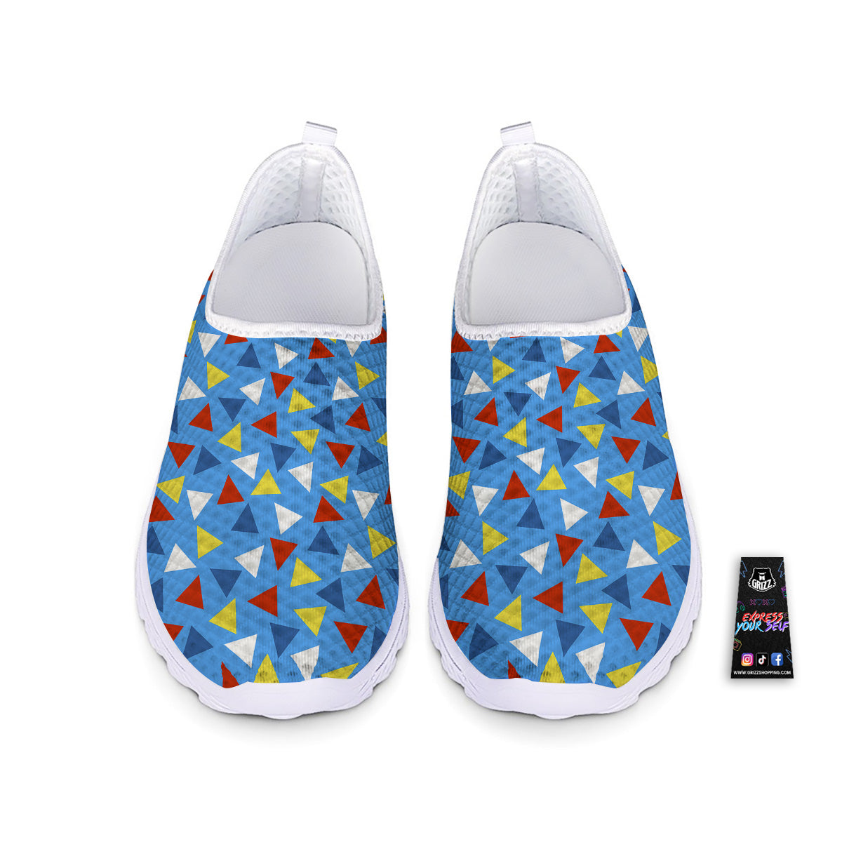 Triangle Autism Awareness Color Print Pattern Nurse Shoes-grizzshop