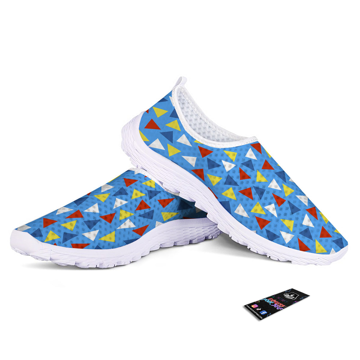 Triangle Autism Awareness Color Print Pattern Nurse Shoes-grizzshop