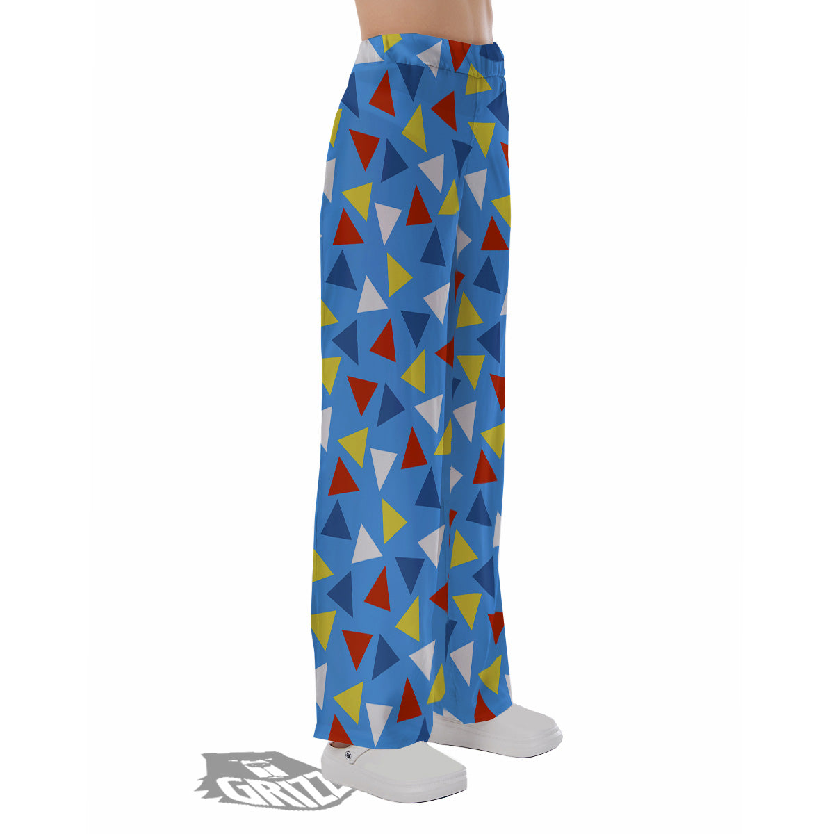 Triangle Autism Awareness Color Print Pattern Pajama Pants-grizzshop